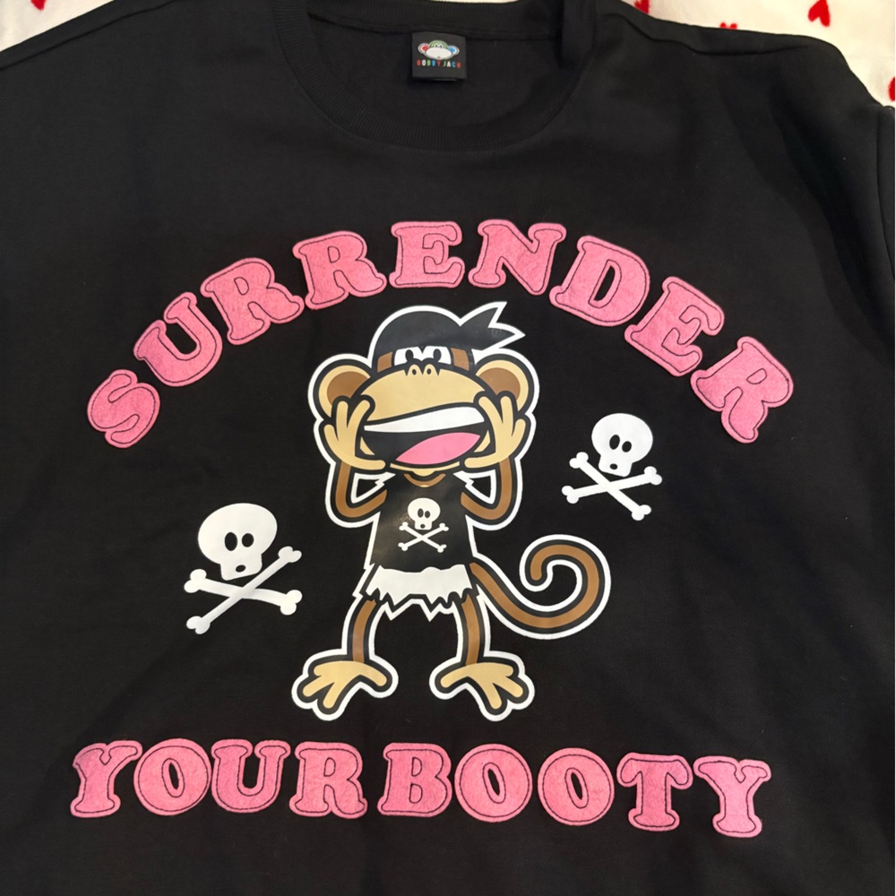 Bobby Jack embroidered sweatshirt size L - surrender your booty graphic - Picture 2 of 10